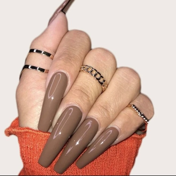 Lovergirl Boutique Other - 🍫 🆕 Rich Brown Long Tip PRESS ON NAILS